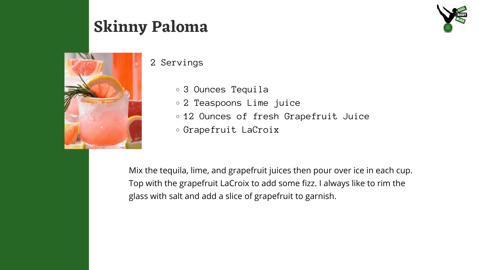 Paloma Cocktail recipe (Skinny Cheat Version) - Make It Skinny Please